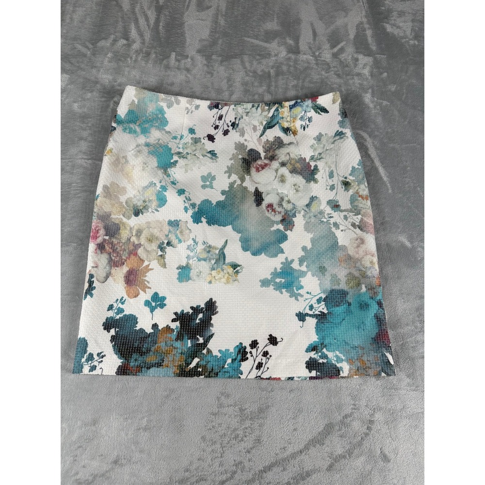 NWT Cartise Floral Mini Skirt Womens 12 Multicolor Impressionist Textured Art